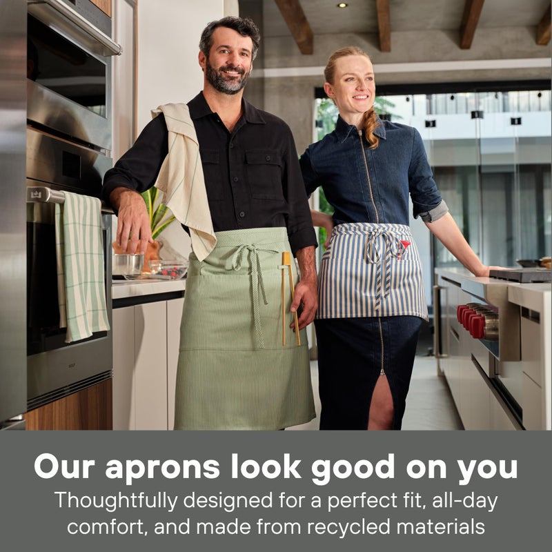 MEEMA Bistro Half Apron for Men & Women | Half Aprons for Women With Pockets | Delantales Para Meseros | Waitress Aprons | Server Apron with Pocket - Image 2
